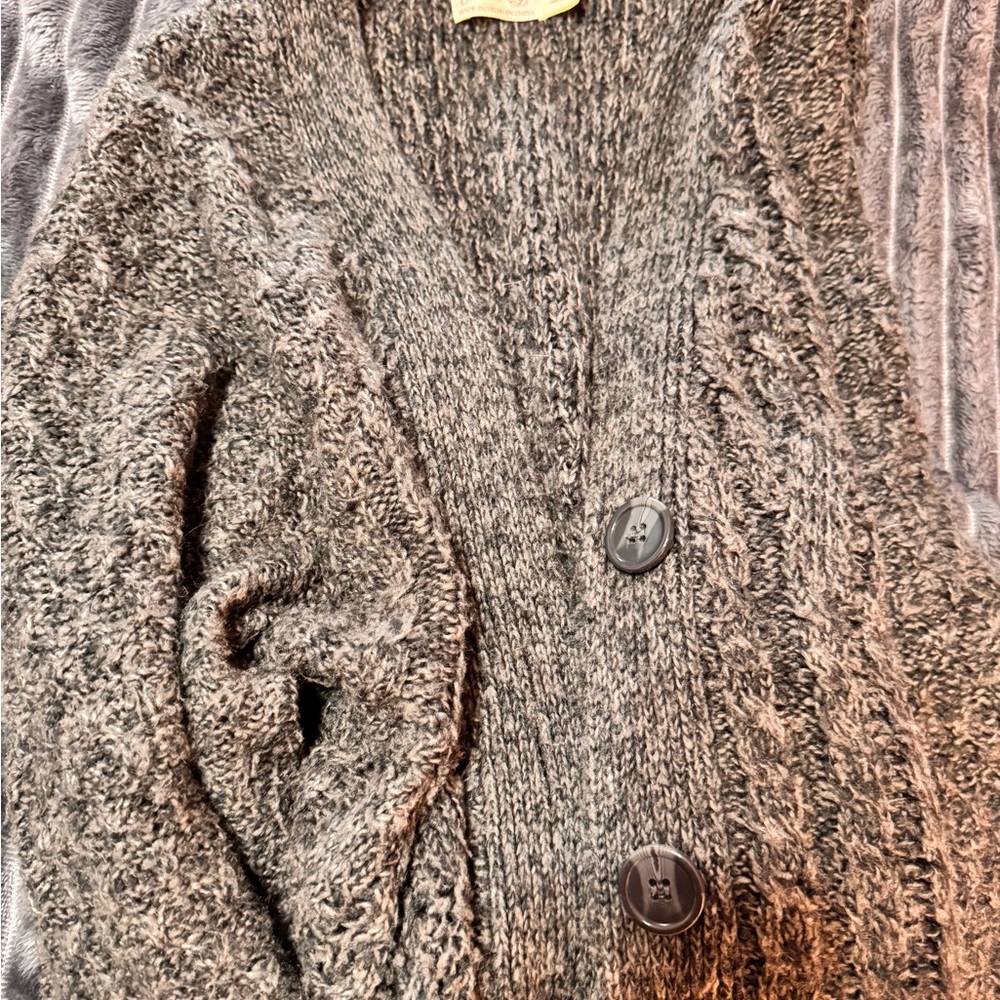 Faded Glory Gray Button-Up Sweater